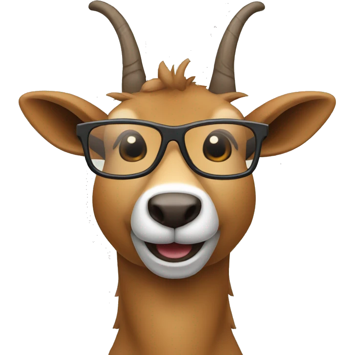 happy smart smiling brown chamois with glasses emoji