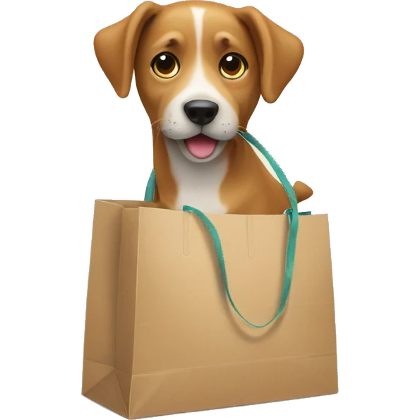 dog with a shopping bag emoji