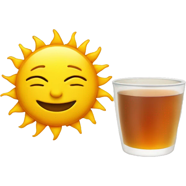 sun with tea emoji