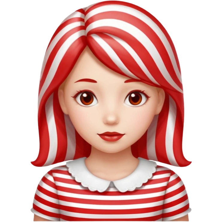 girl with hair made out of candy peppermint emoji