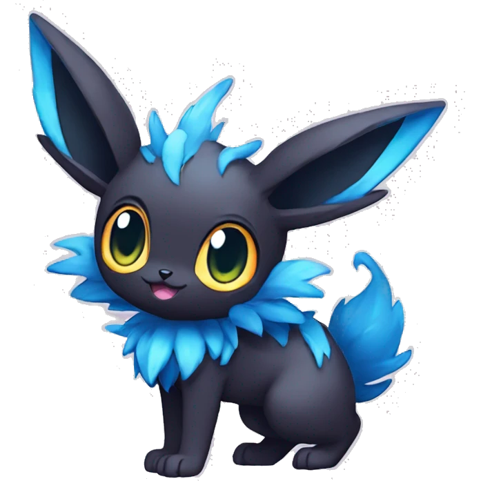 Colorful Dark Kawaii Eeveelution-Cute-Pokémon-fusion full body emoji
