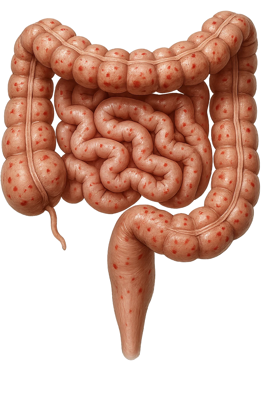 intestino umano anatomico CON RED SPOT SPARSI
IPERREALISTICO 4K emoji
