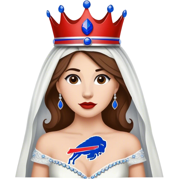 Buffalo Bills fan who’s a bride with the Buffalo Bills logo as the crown emoji