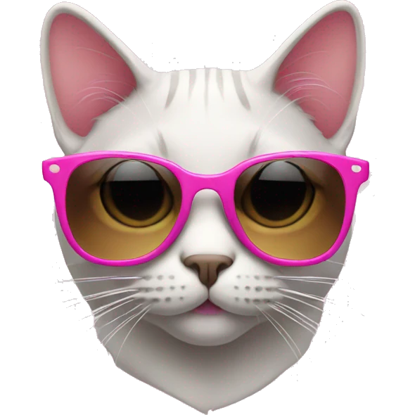 Cat with sunglasses pink emoji