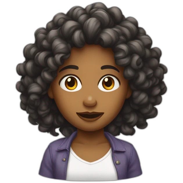 Fille métisse cheveux bouclés emoji
