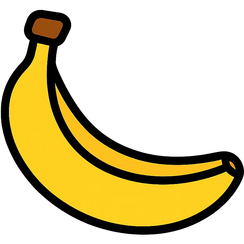 banana icon with color outline emoji