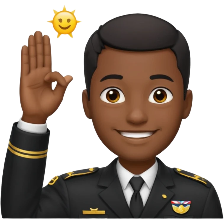 Black dude doing a salute emoji  emoji