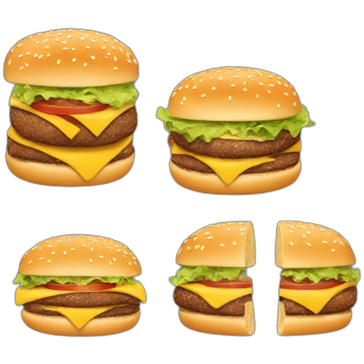 burger divided into three parts emoji