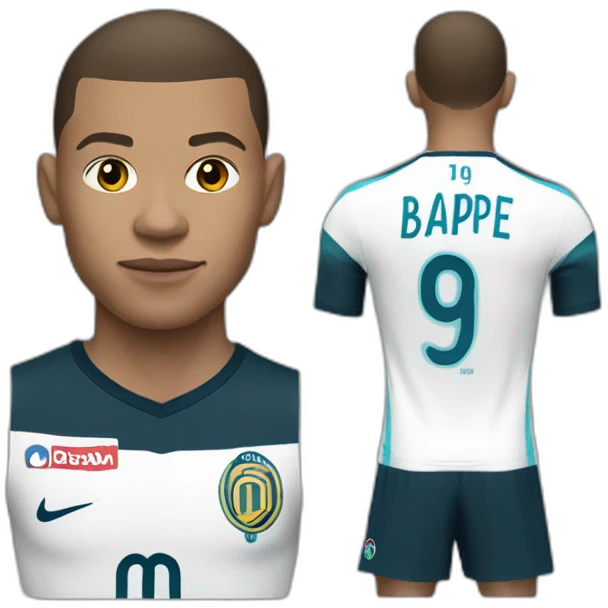 Mbappé avec un maillot de l'OM emoji