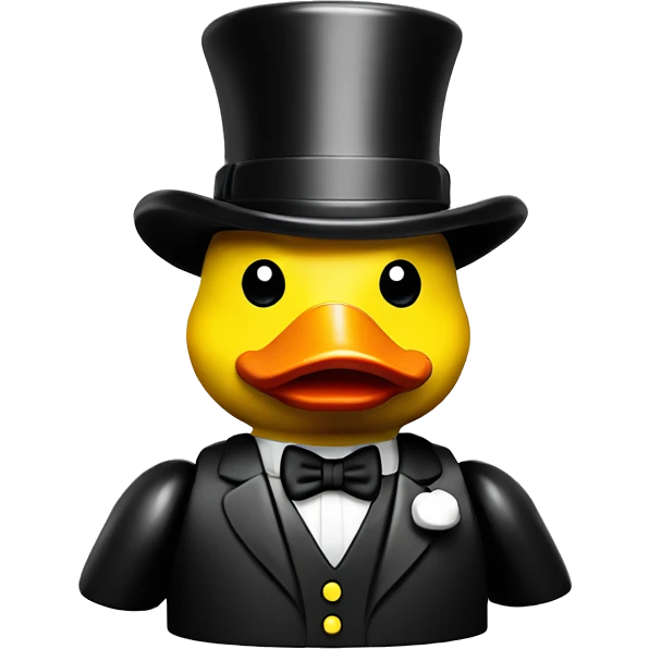 yellow rubber duck with top hat building lego emoji