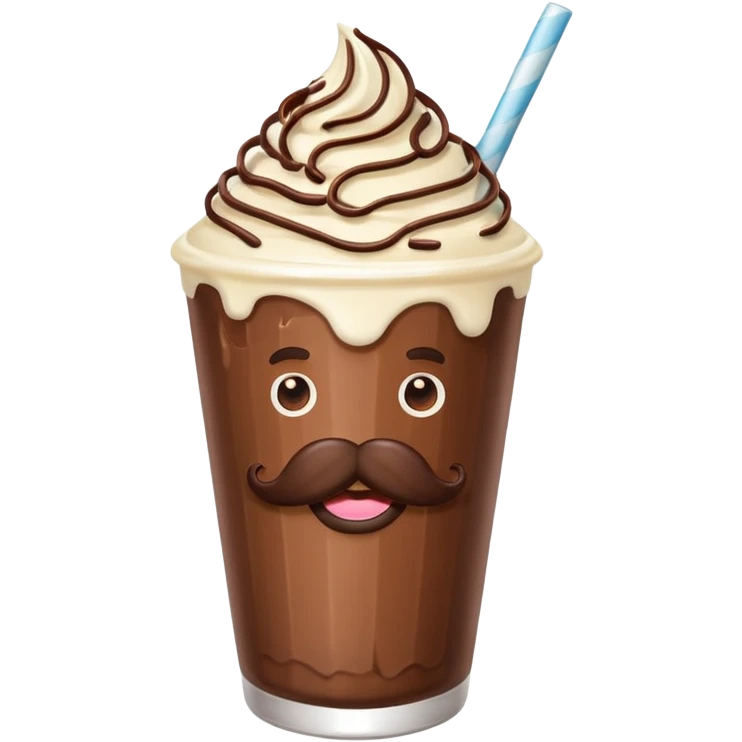 milkshake with mustache emoji