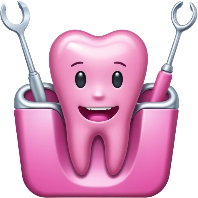 Pink dentist tools emoji