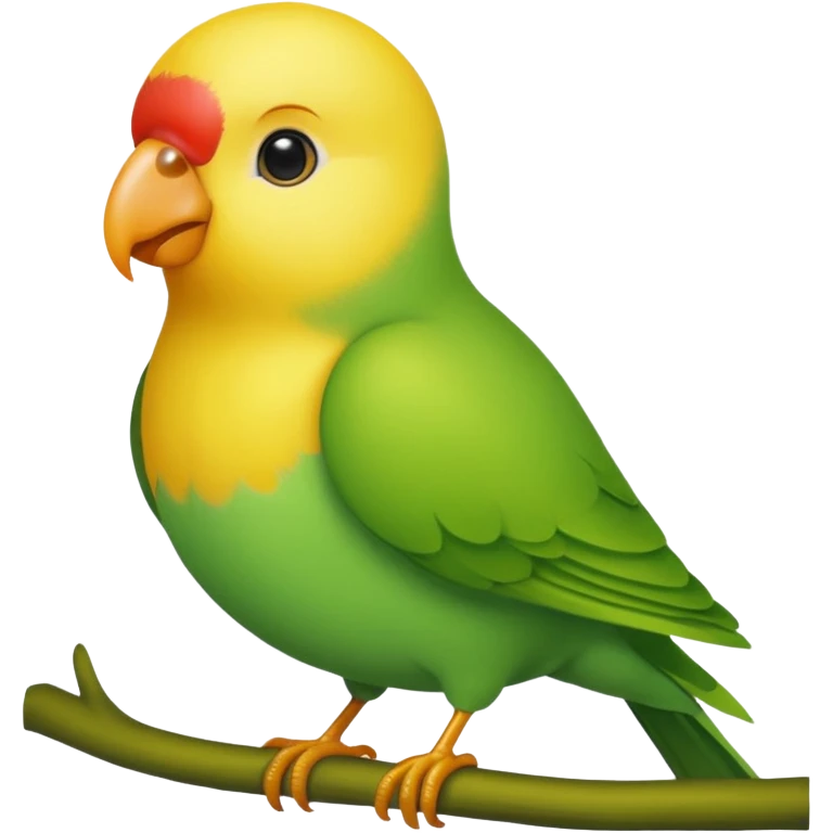 A love bird with color green and his head yellow emoji