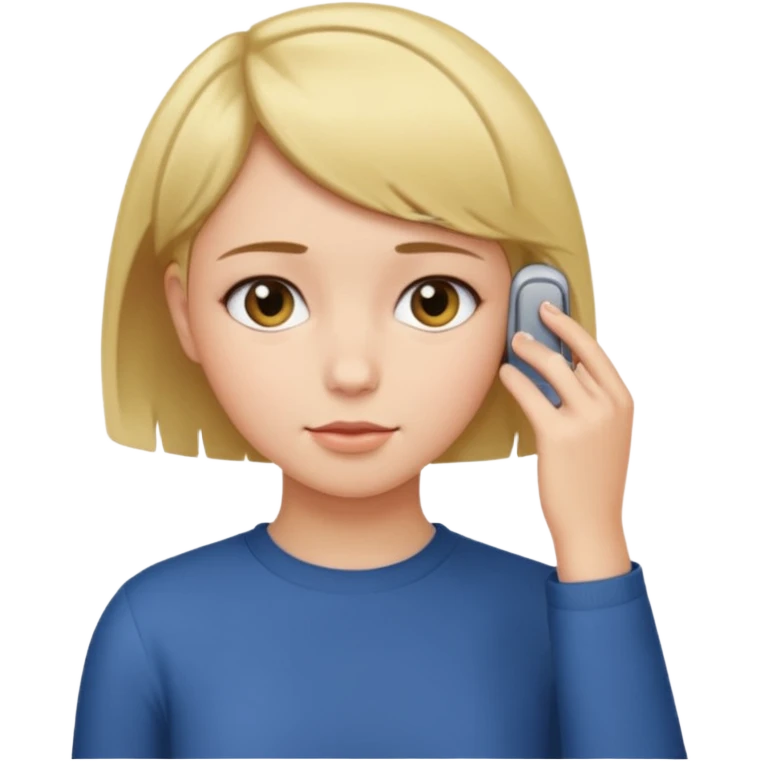 girl with short hair tucking hair behind her ear emoji