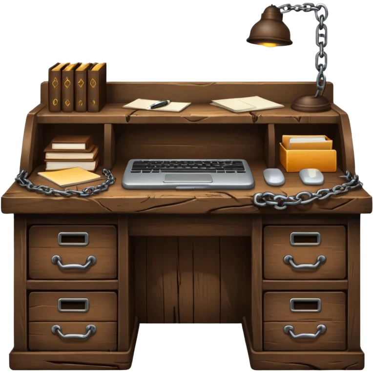 Chained desk emoji