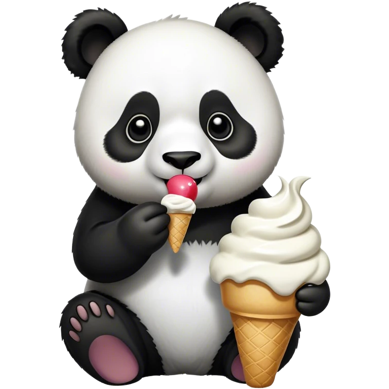 Panda eating ice cream emoji