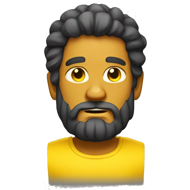 strong yellow men with beard and muscles emoji