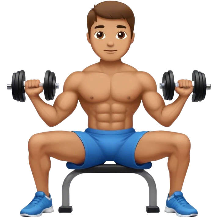 man seated dumbbell wrist curl emoji