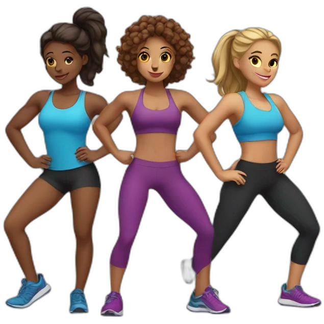 5 girls working out emoji
