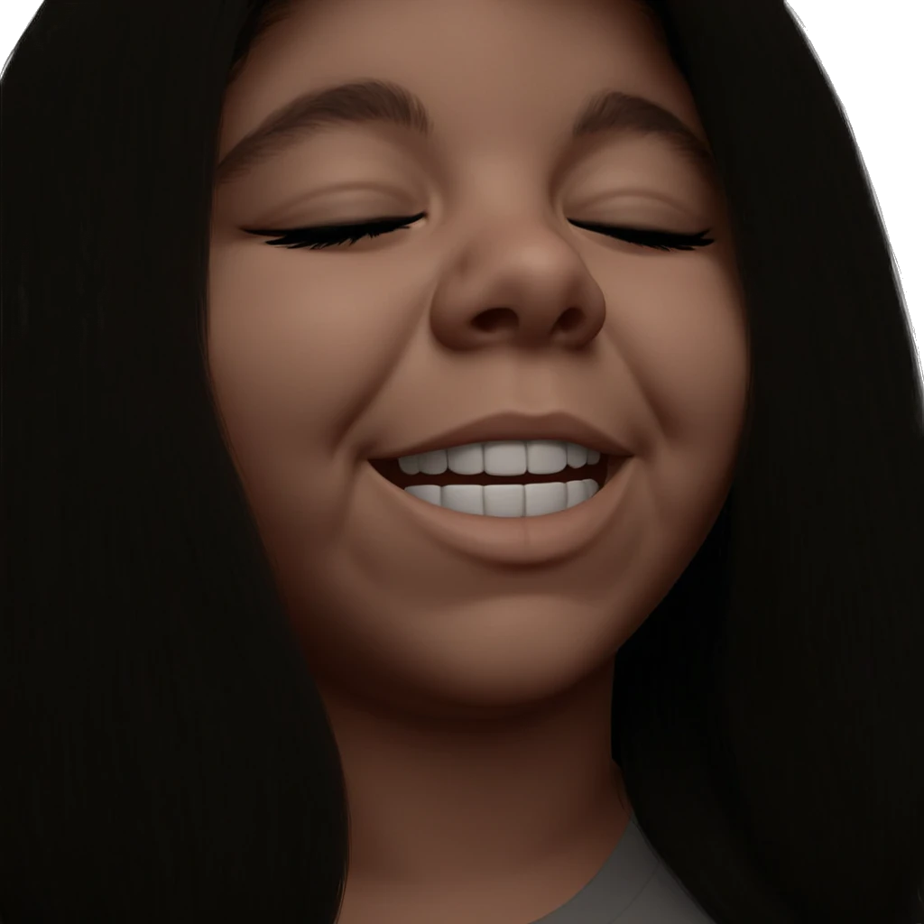 serene girl with closed eyes emoji