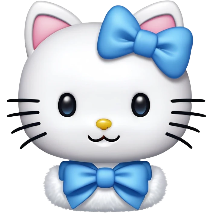 Hello kitty with blue bow emoji