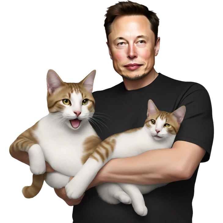 elon musk with a cat emoji