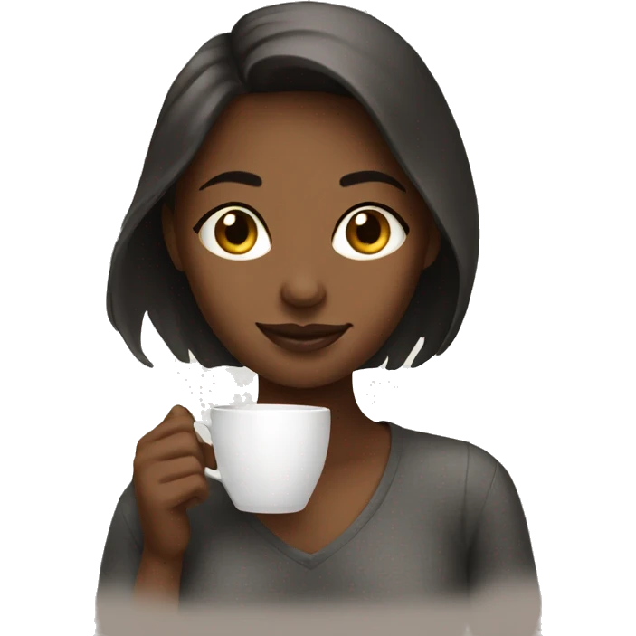 Girl with coffee emoji