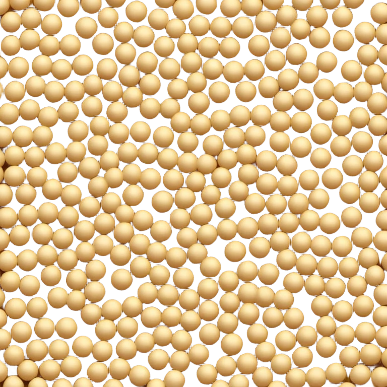 loose scatter of small round seeds in warm yellow to light brown tones, matte, slightly textured surface, grains in varied sizes, clustered or gently dispersed in a natural pile, no bowl or extras, soft lighting, subtle shadows, emoji scale emoji