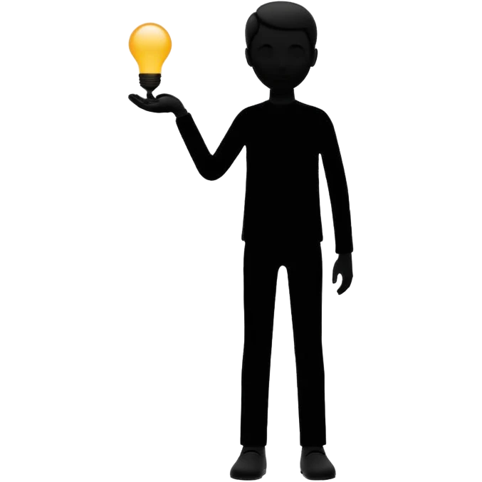 silhouette of a small figure growing into a tall one emoji