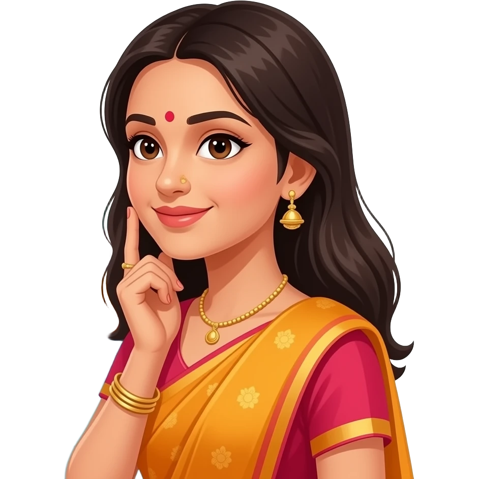 a lady intrigued by sights of benaras holy city emoji