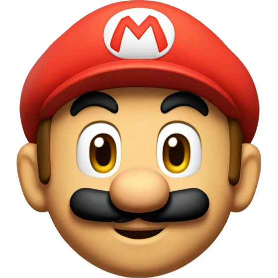 The 3D color emoji depicts Mario's face, seen from the front, with details and textures. Based on the movie Super Mario. Make a face-only version. emoji