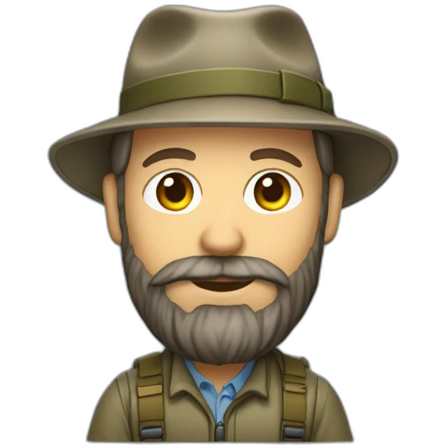 Flyfishing man with beard and blue Ryneš emoji