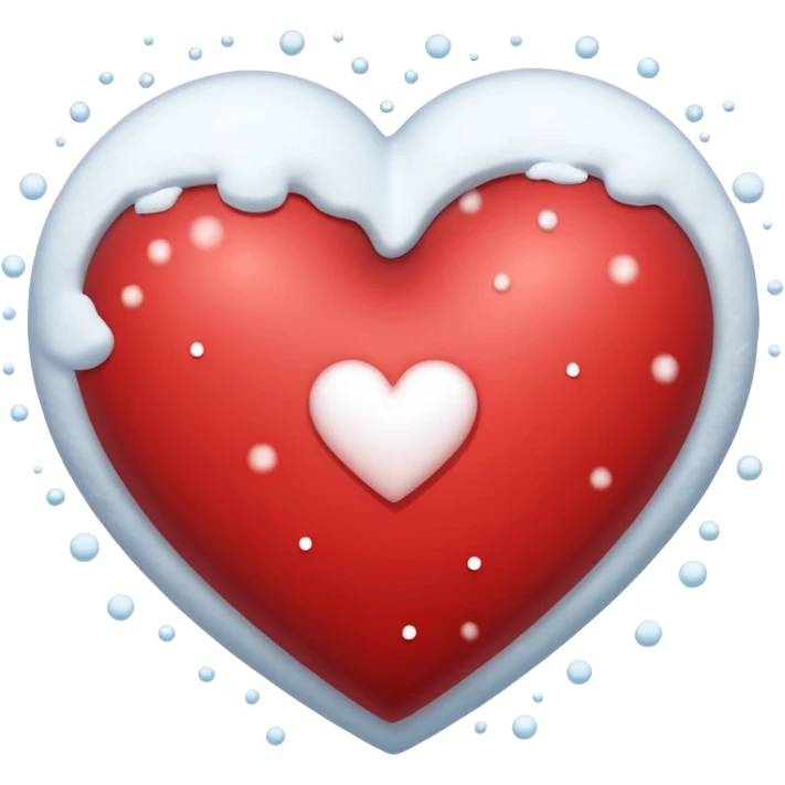 A snowing heart with snow falling around him  emoji