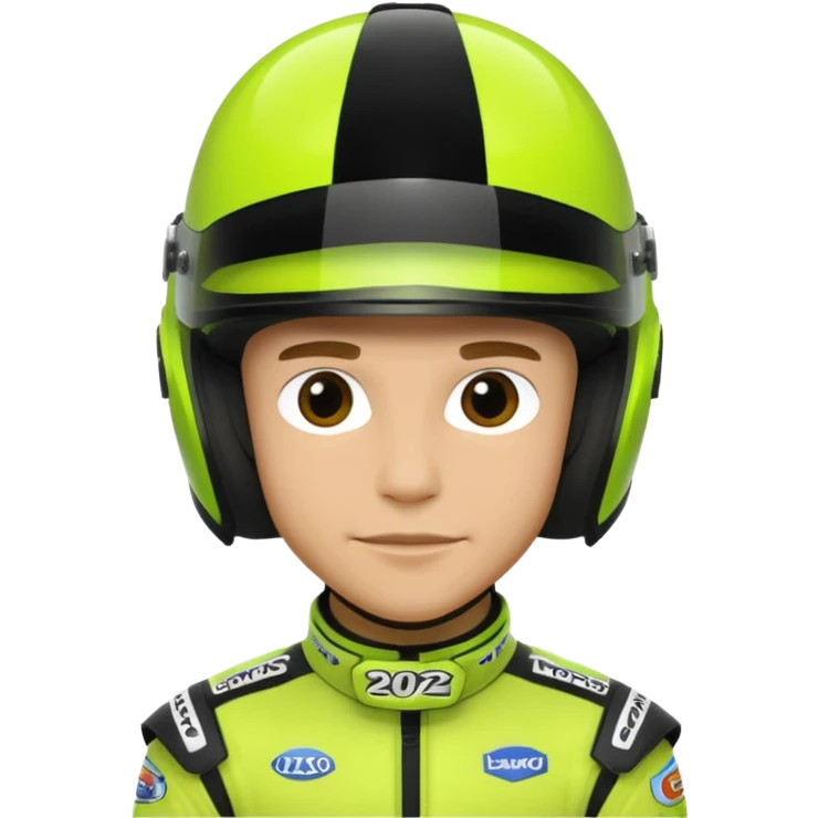 lando norris’ neon green and black 2025 helmet  emoji