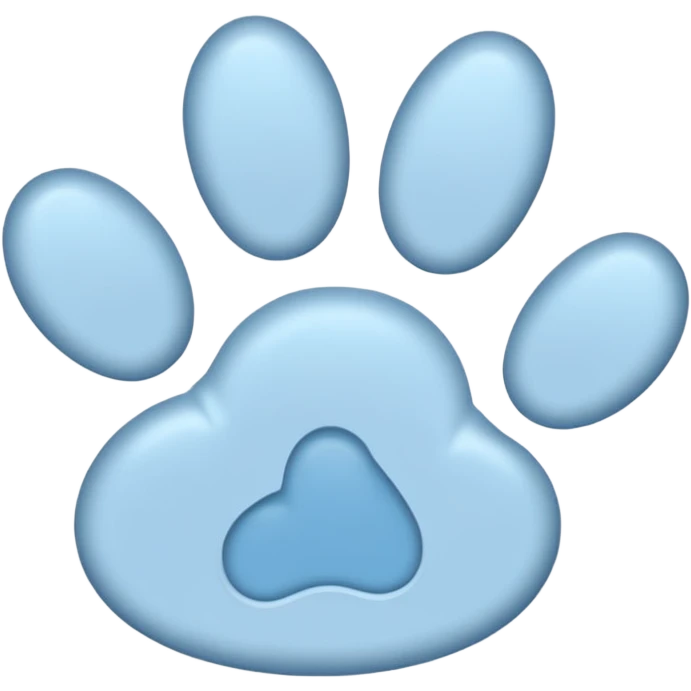 a pastel blue pawprint emoji