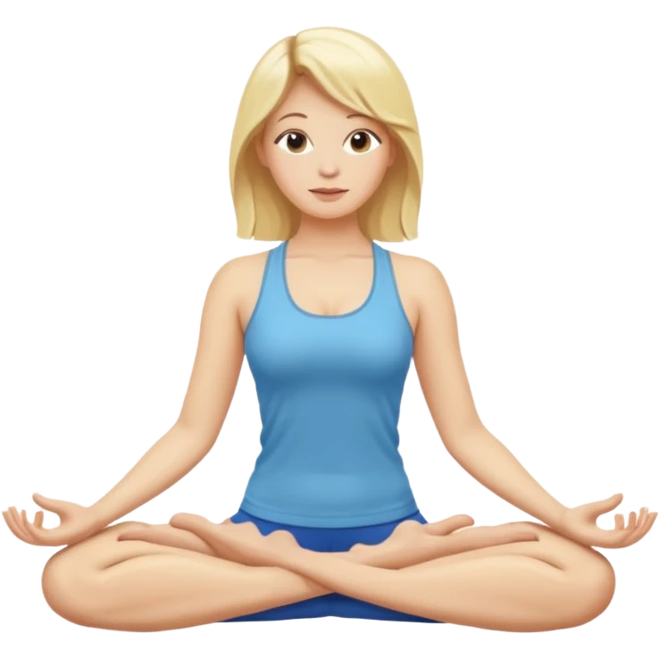 mulher fazendo yoga loira   emoji