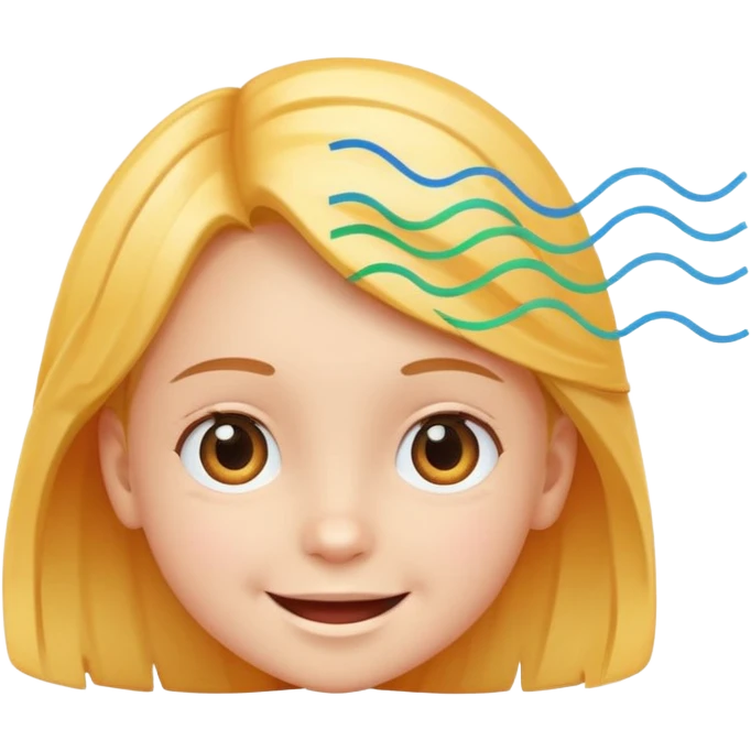 smiling child face with sound waves emoji
