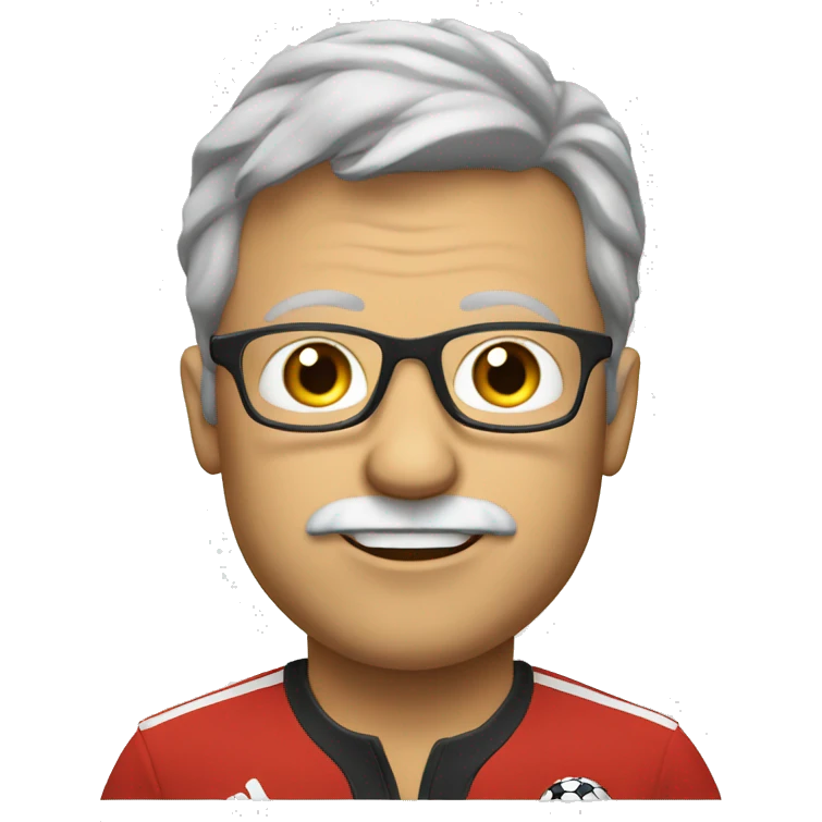 white soccer coach with eyeglasses holding a notebook emoji