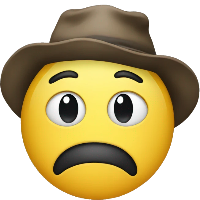 Sad face with hat emoji