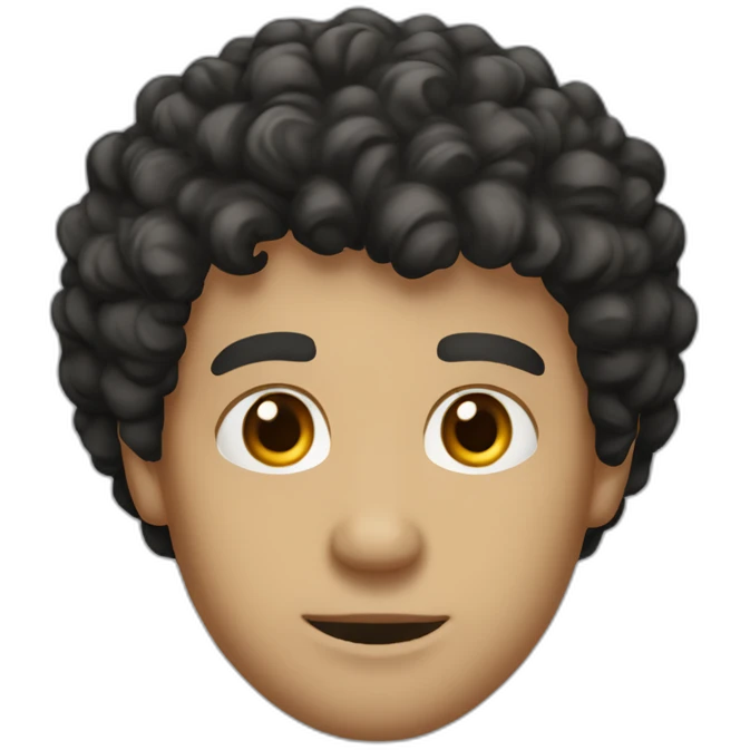 middle age man informal cloth tanned short black curly hair black eyes emoji