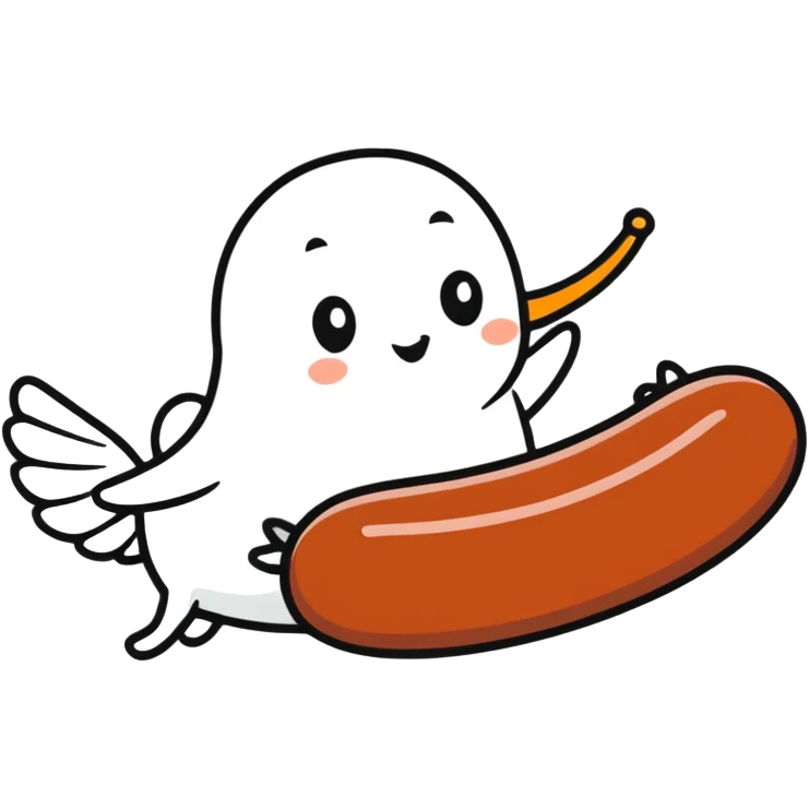 A flying sausage  emoji
