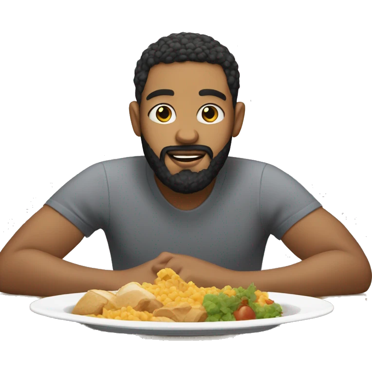 Lightskin man with beard eating food  emoji
