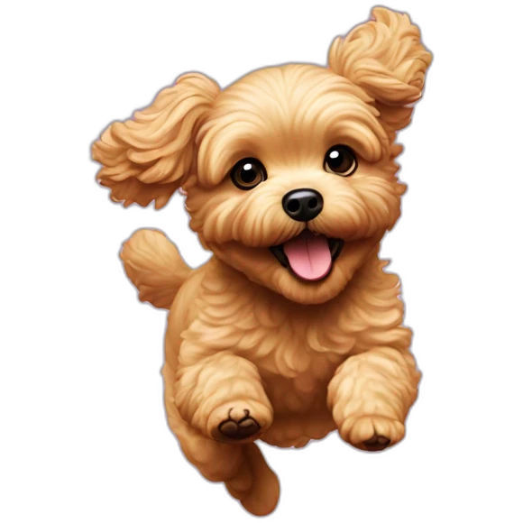 golden maltipoo jumping emoji