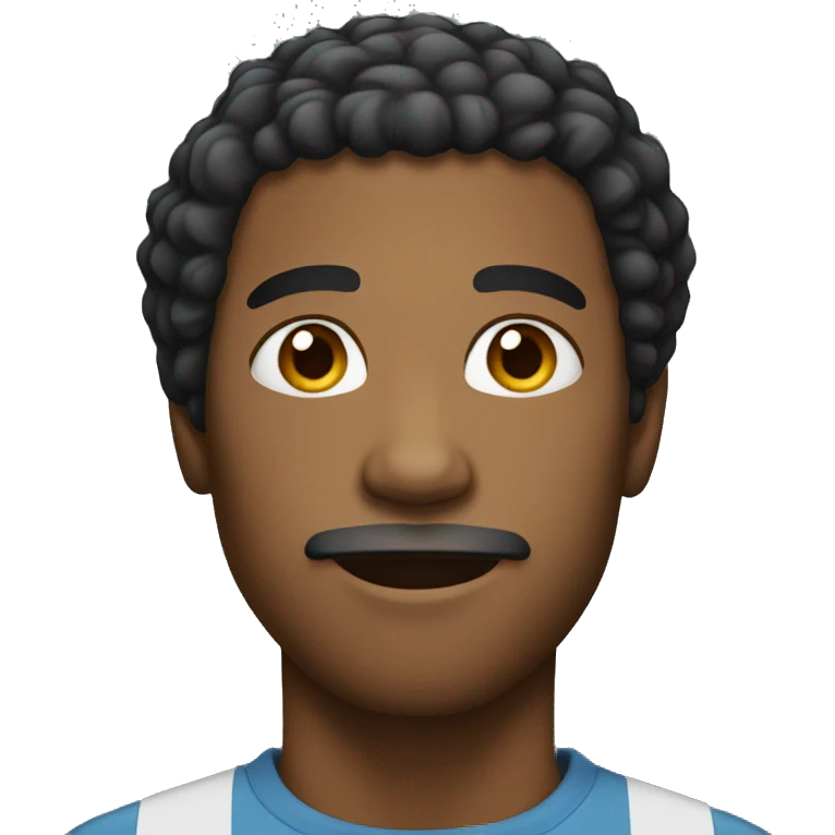 A black male with a short beard and afro hair emoji