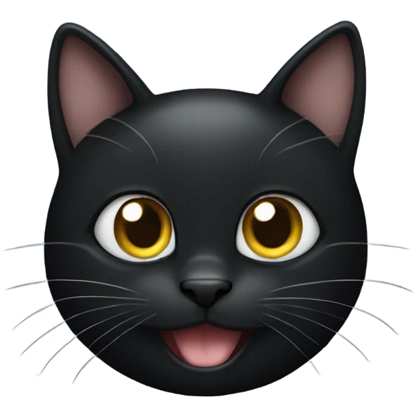 Black cat smiling  emoji