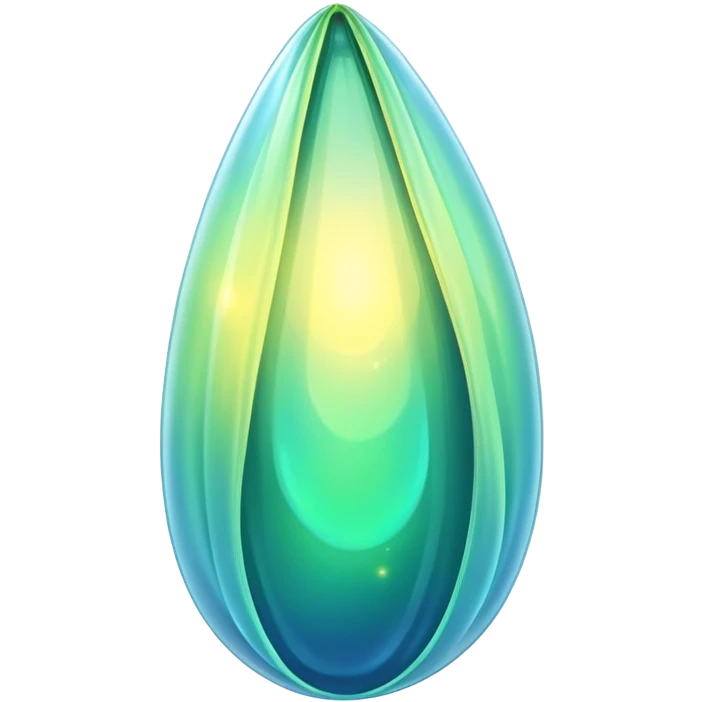 glowing green-blue ethereal magical cocoon with yellow magical aura, translucent, magical symbol, soft curves, gentle green-blue hues emoji