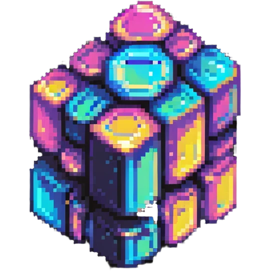 bismuth ingot with colorful geometric patterns emoji