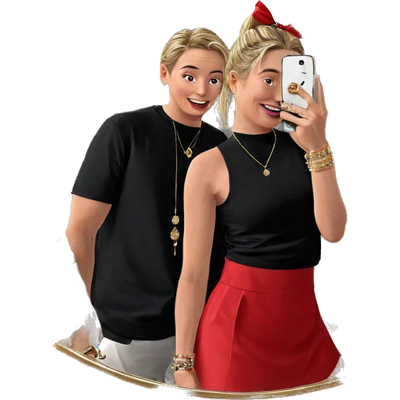 mirror selfie with jewelry emoji