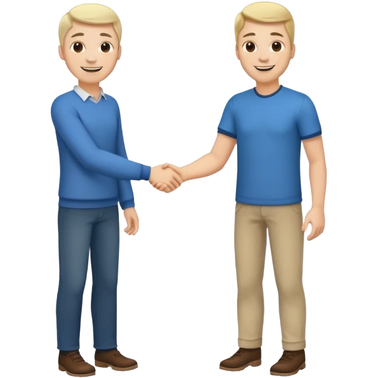 Two men shaking hands, full body emoji