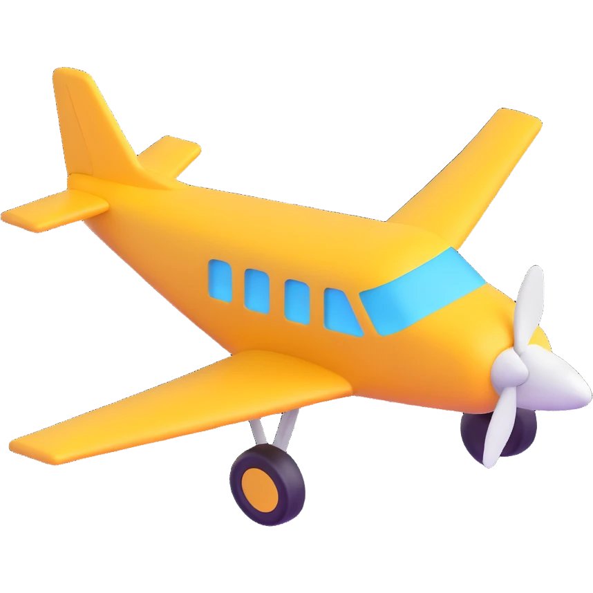 aeroplane, 3D emoji style emoji